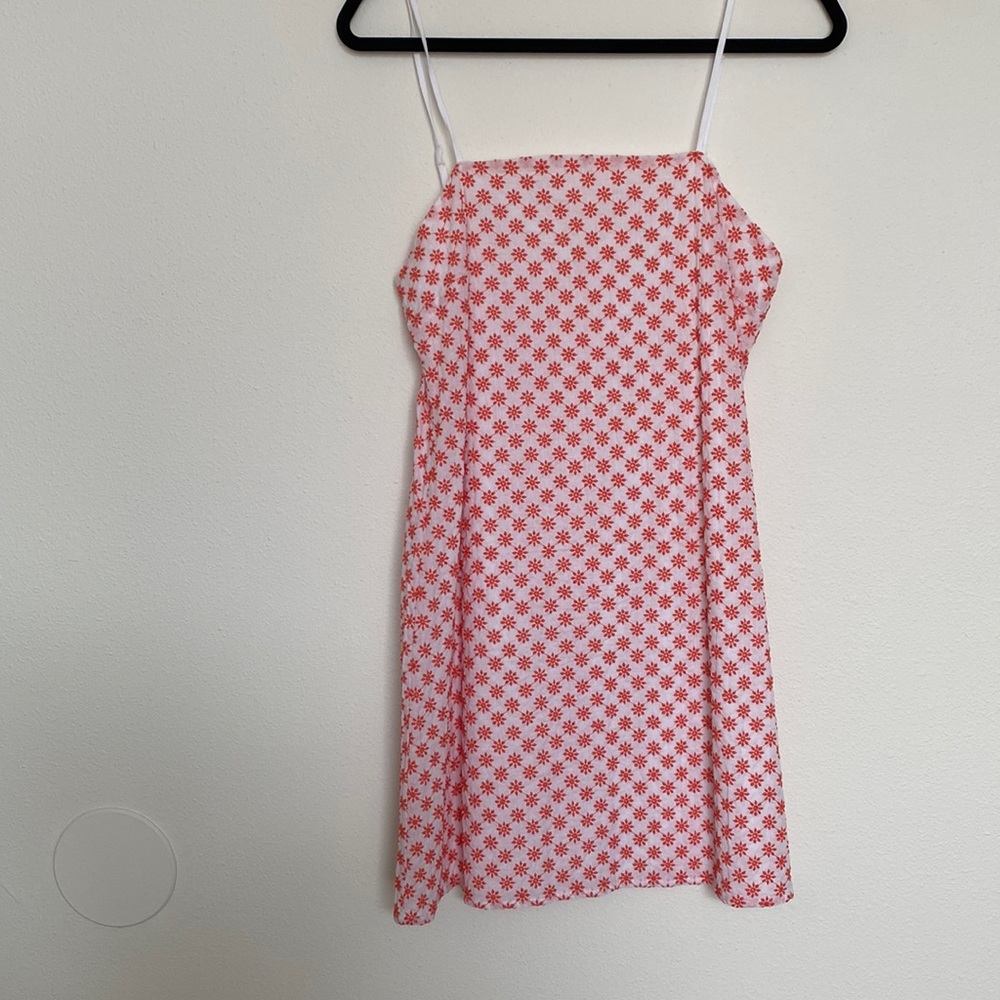 Women’s orange print mini dress